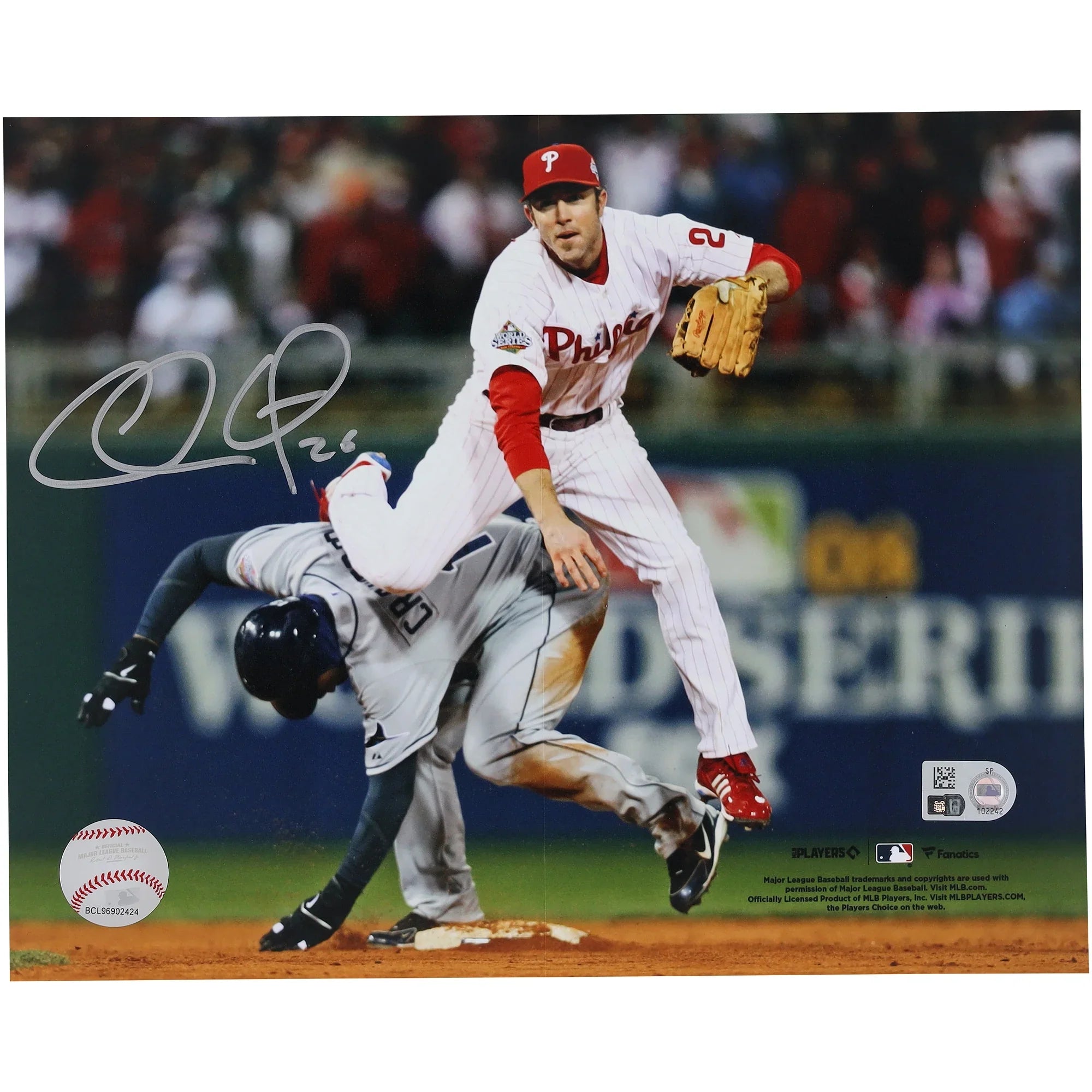 Chase Utley Signed 8 x 10 Photograph | Philadelphia Phillies