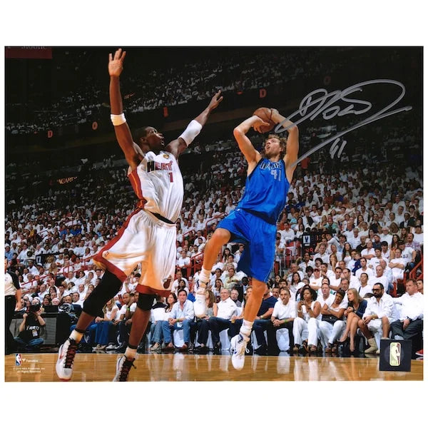 Dirk Nowitzki Signed 8 x 10 Photograph vs. Chris Bosh | Mavericks