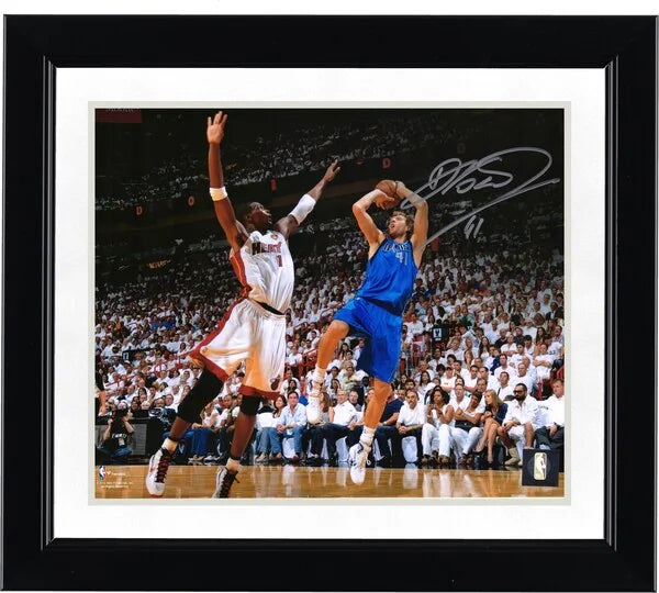 Dirk Nowitzki Signed 8 x 10 Photograph vs. Chris Bosh | Mavericks