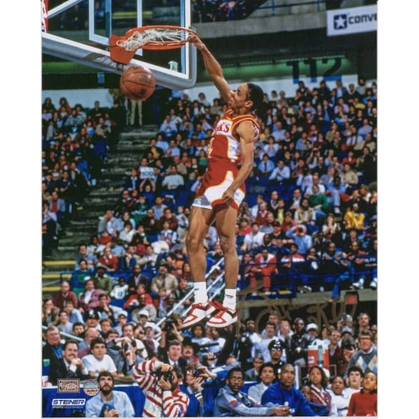 Spud Webb Signed 8 x 10 Dunk Contest Photograph | Hawks