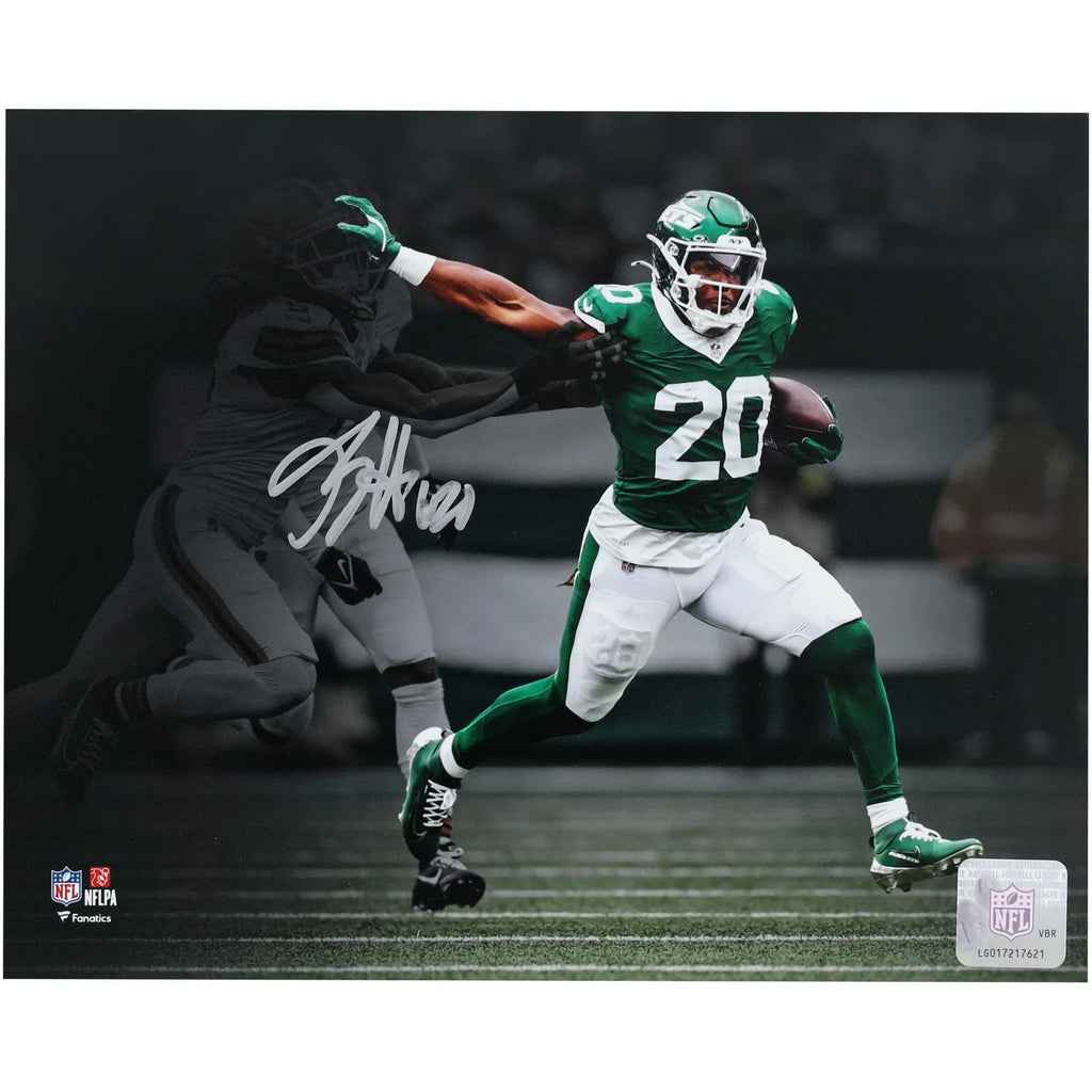 Breece Hall Signed 8 x 10 Stiff Arm Photo | New York Jets