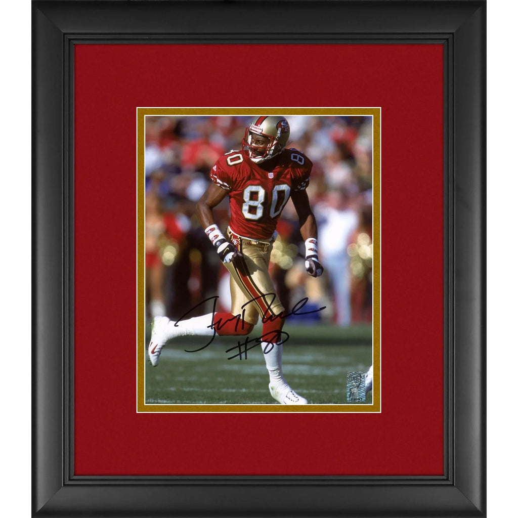 Jerry Rice Signed 49ers 8 x 10 Photograph | Framed