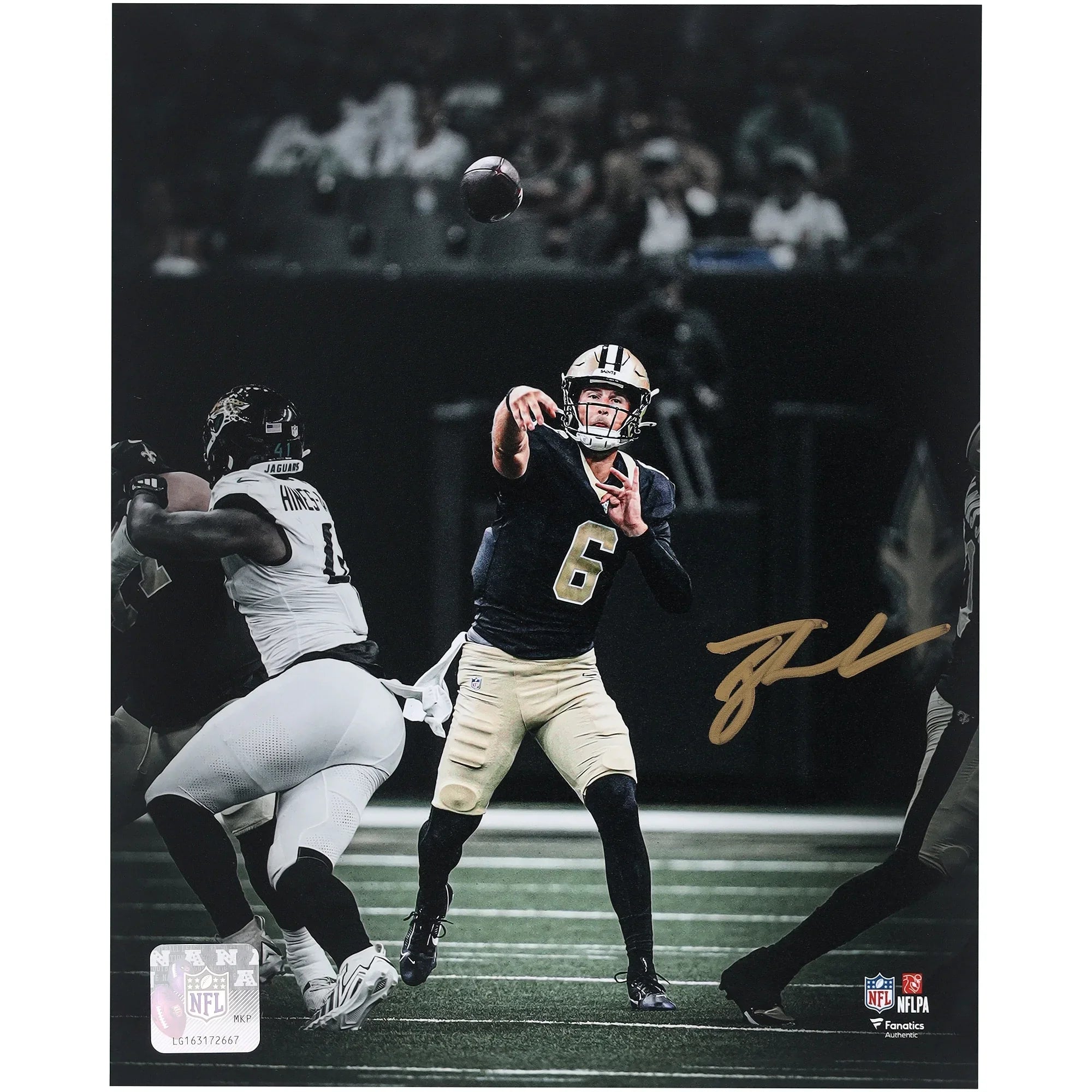 Tyler Shough Signed New Orleans Saints 8 x 10 Photograph | Authenticated