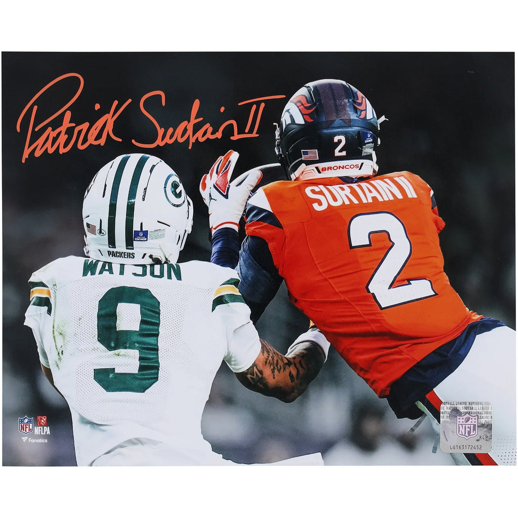 Patrick Surtain II Signed 8 x 10 Interception Spotlight Photo | Denver Broncos