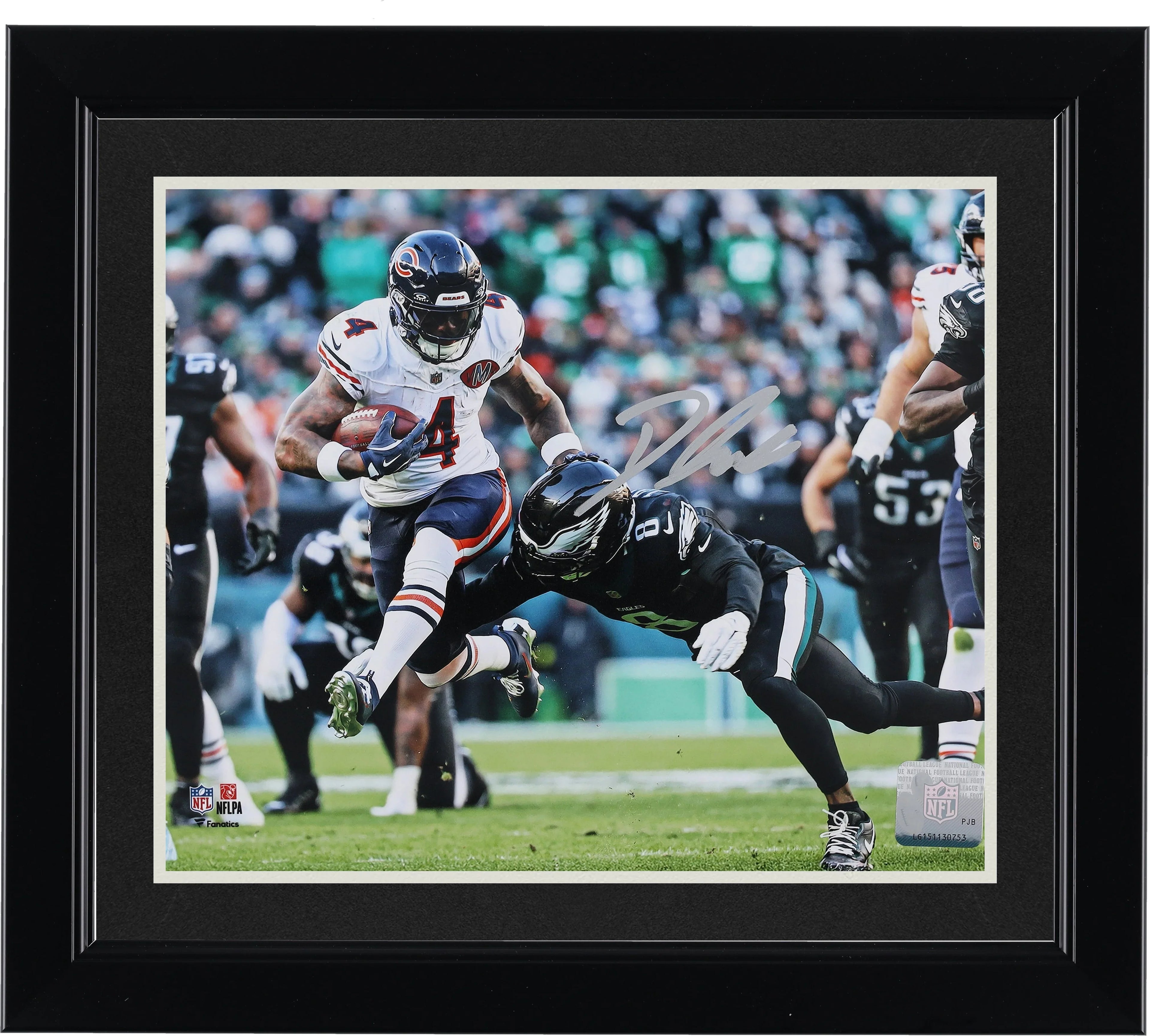 D'Andre Swift Signed 8 x 10 Photo | Stiff Arm vs. Eagles