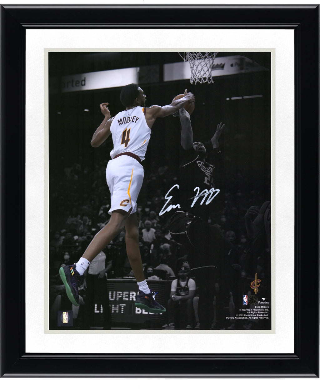 Evan Mobley Signed 11 x 14 Spotlight Block Photograph | Cleveland Cavaliers