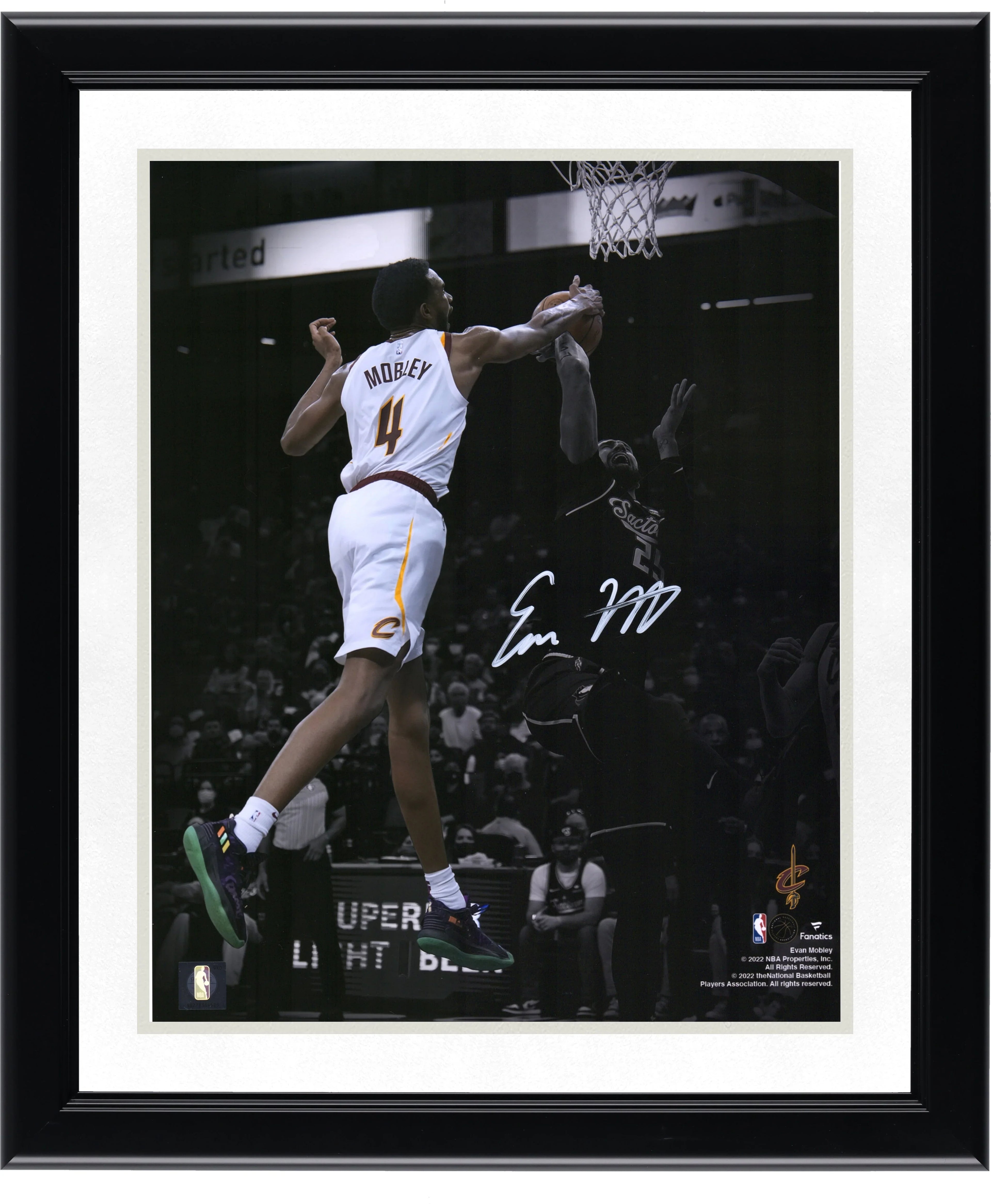 Evan Mobley Signed 11 x 14 Spotlight Block Photograph | Cleveland Cavaliers