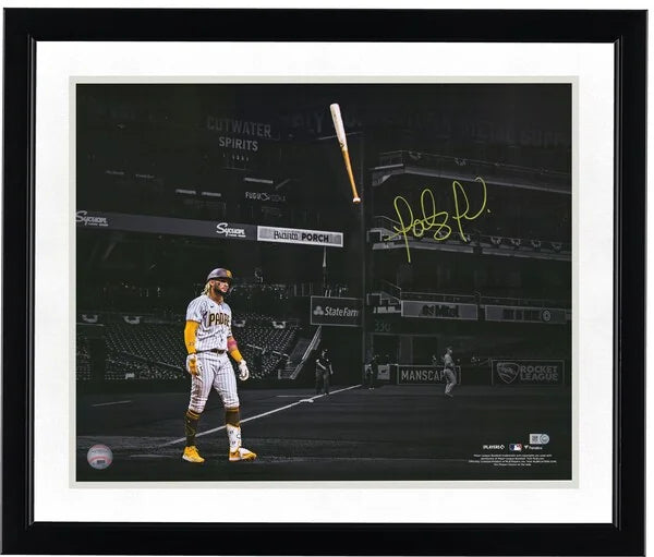 Fernando Tatis Jr. Signed 16 x 20 Bat Flip Spotlight Photograph | Authenticated