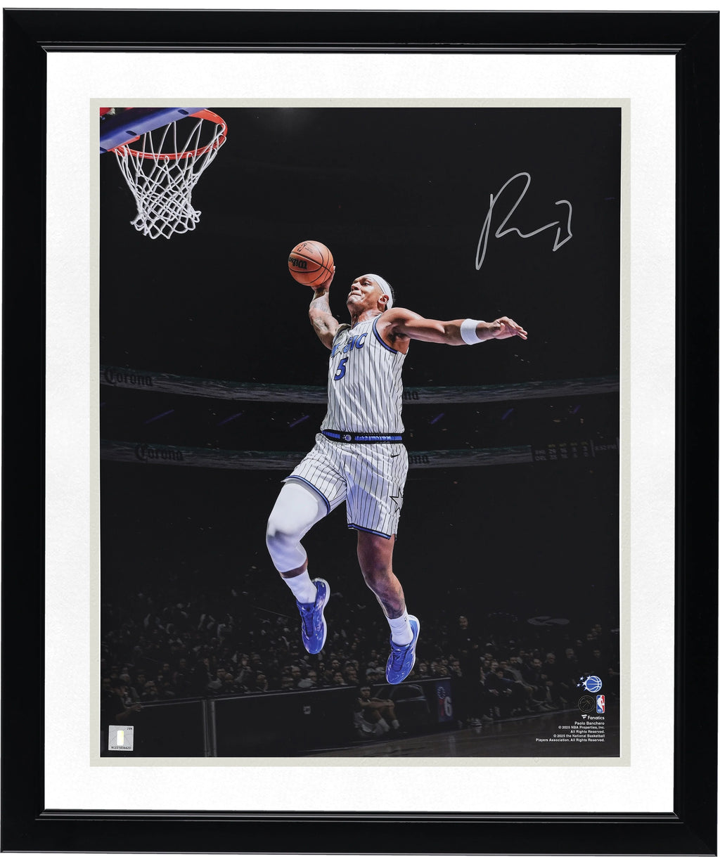 Paolo Banchero Signed 16 x 20 Dunk vs 76ers Photograph | Orlando Magic