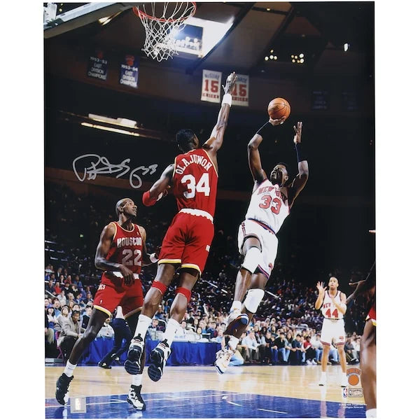 Patrick Ewing Signed 16 x 20 Photograph | Knicks Fadeaway vs. Rockets