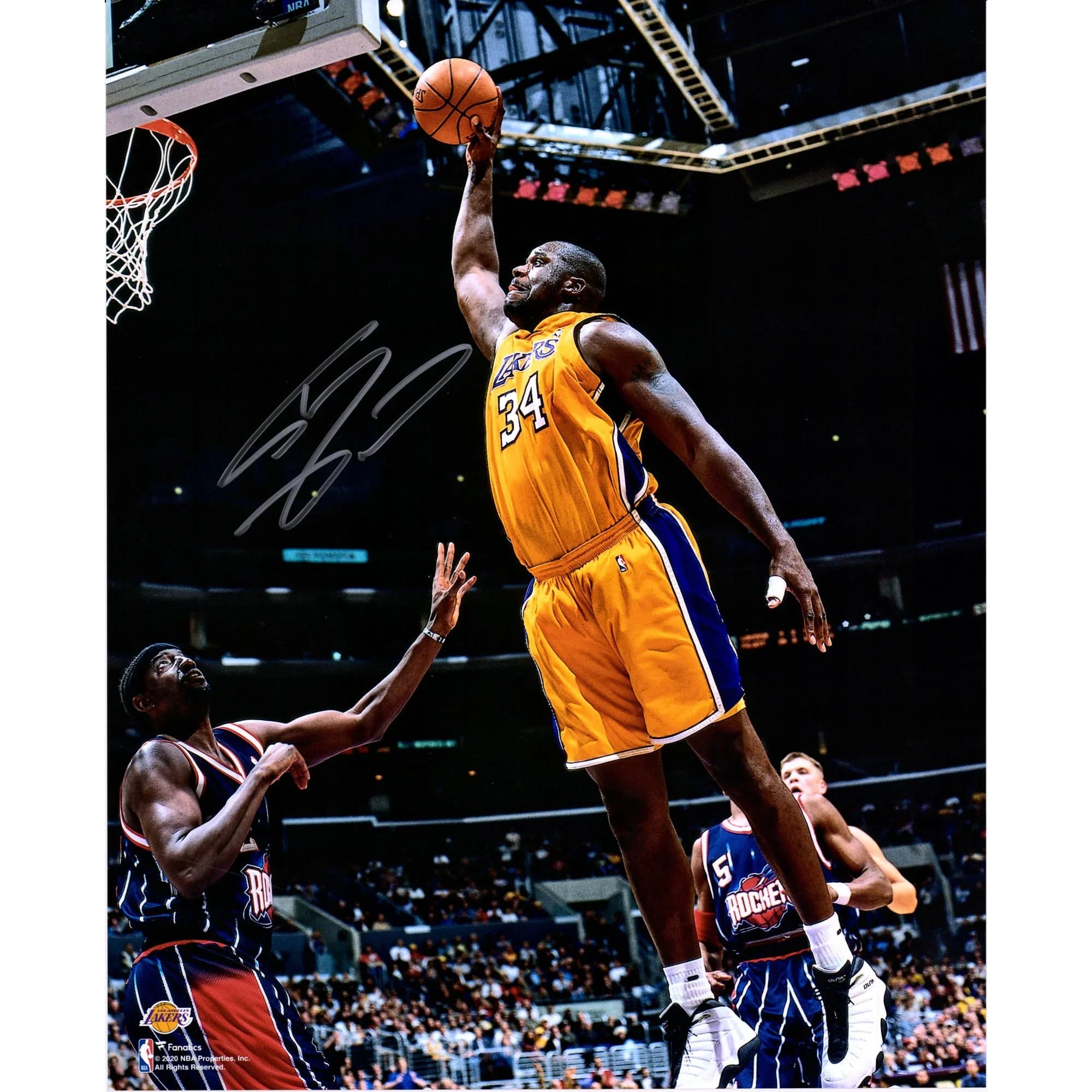 Shaquille O'Neal Signed 16 x 20 Photograph | Lakers Dunk vs. Rockets