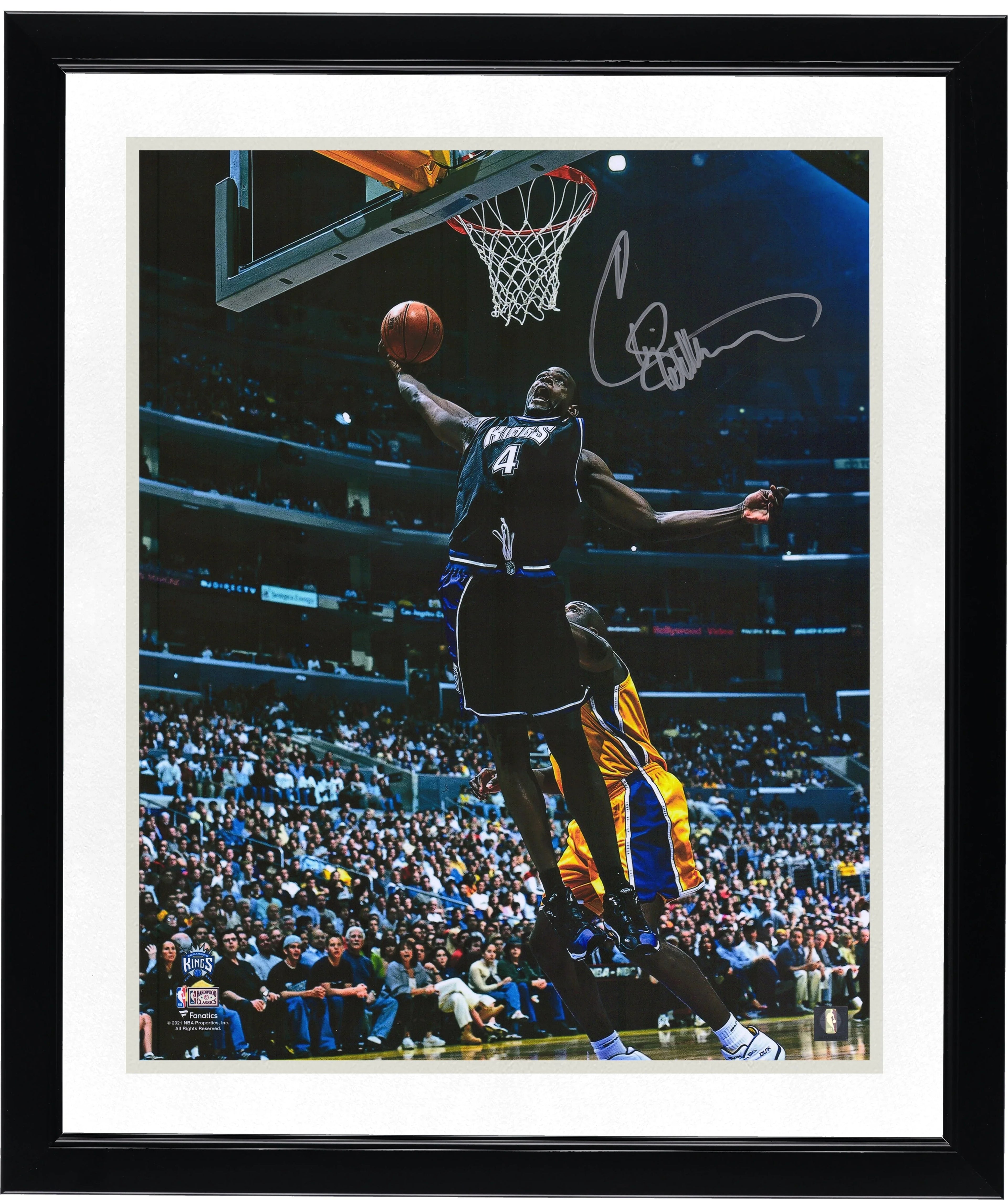 Chris Webber Signed 16 x 20 Photograph | Sacramento Kings Dunk vs Lakers