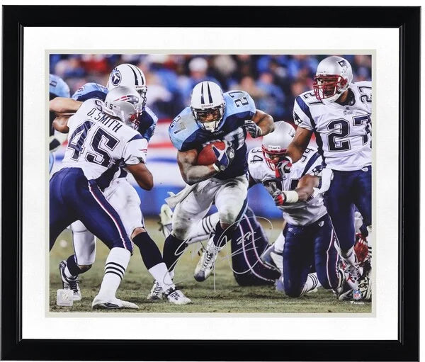 Eddie George Signed 16 x 20 Photo | Titans vs. Patriots