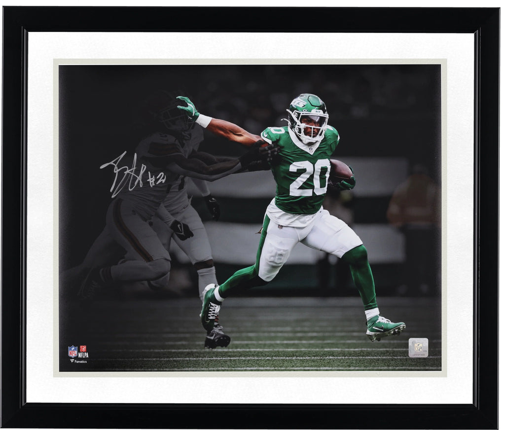 Breece Hall Signed 16 x 20 Stiff Arm Photo | New York Jets
