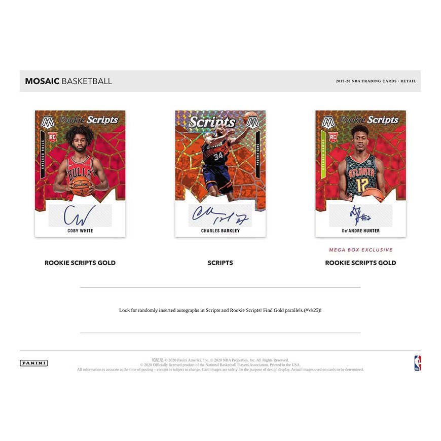 2019-20 Panini Mosaic Basketball Blaster Trading Cards