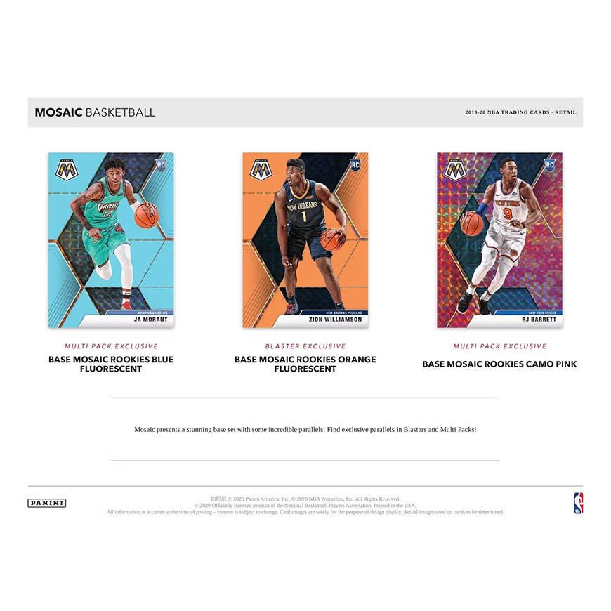 2019-20 Panini Mosaic Basketball Blaster Trading Cards