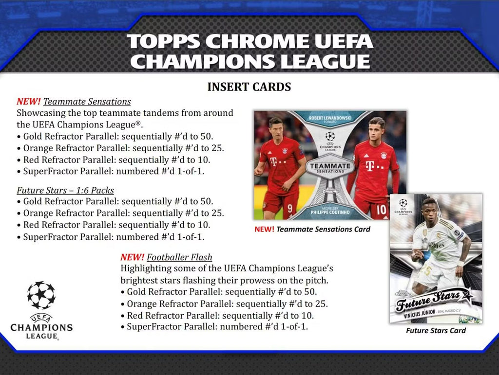 2019-20 Topps Chrome Soccer UEFA Champions League Hobby Trading Cards