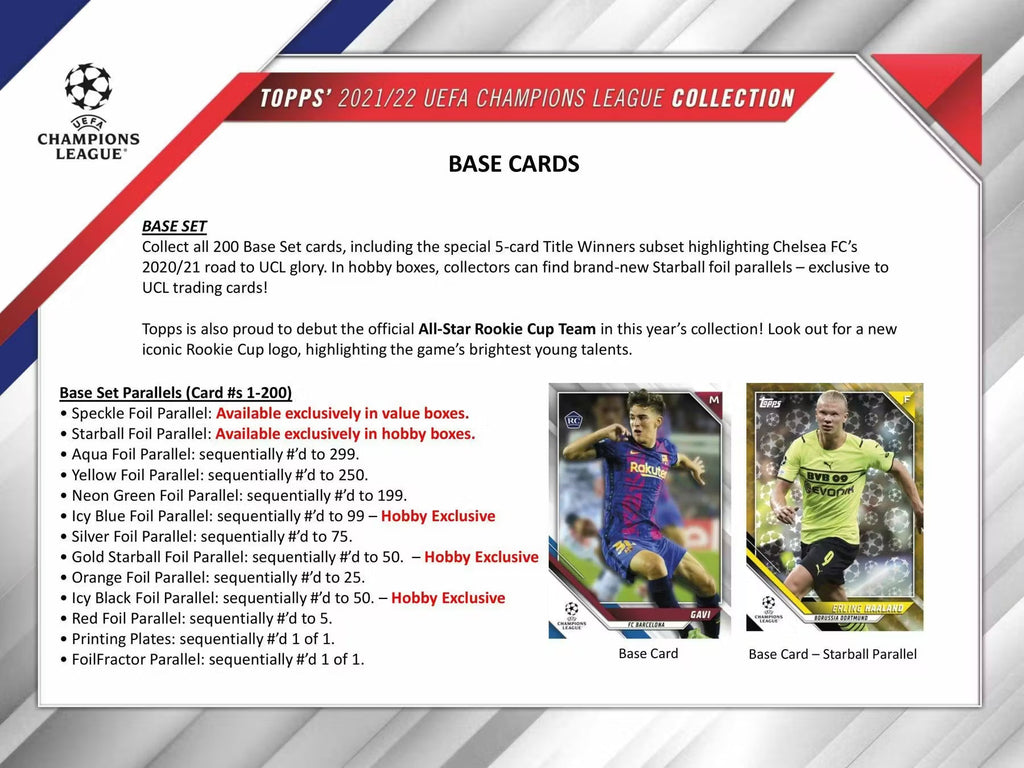 2021-22 Topps UEFA Champions League Collection Soccer Blaster Trading Cards LV