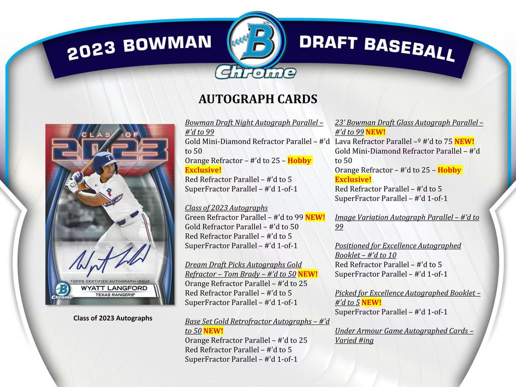 2023 Topps Bowman Draft Baseball Jumbo Trading Cards