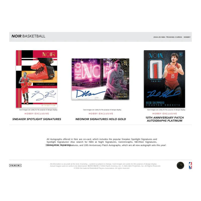 2024-25 Panini Noir Basketball Hobby Trading Cards