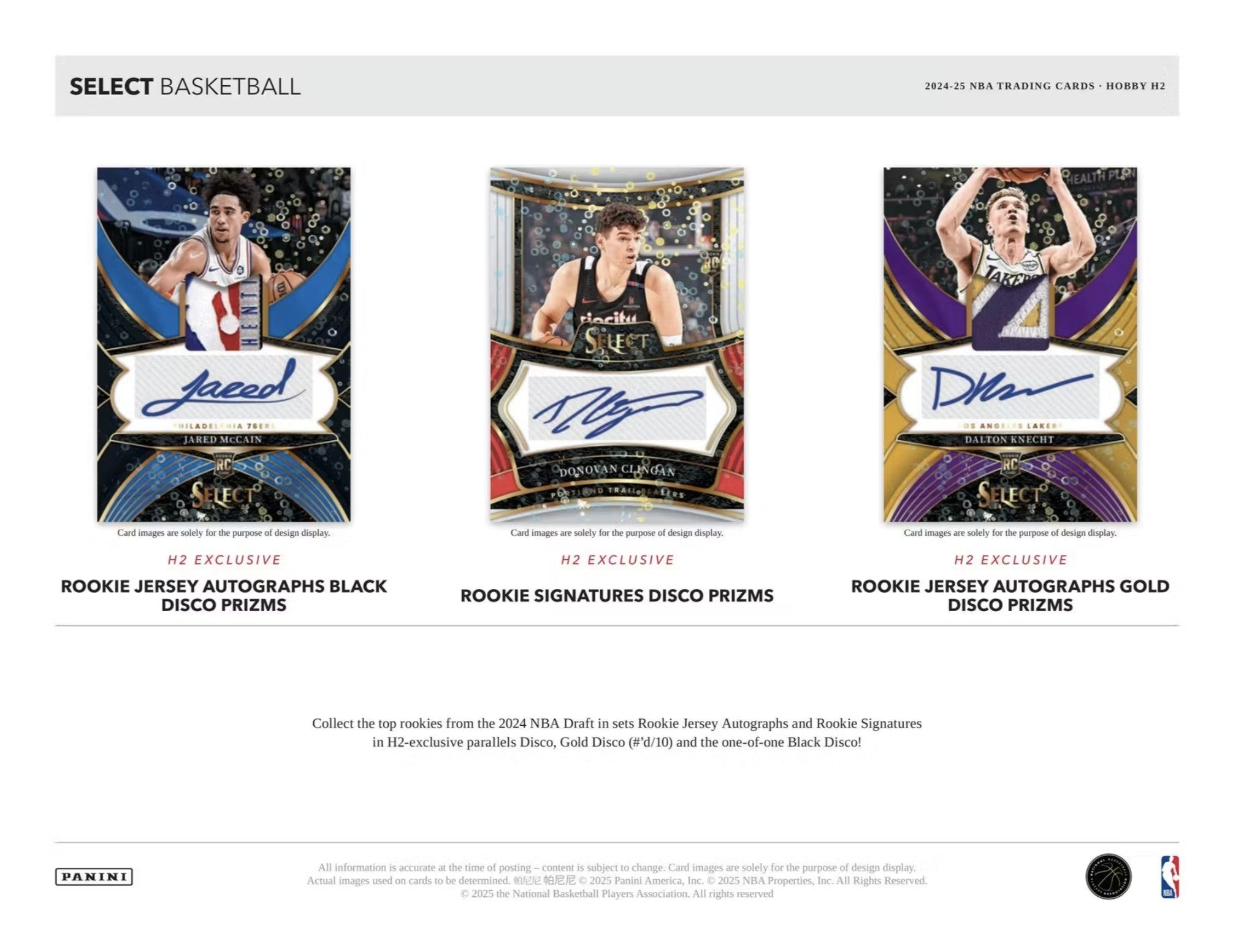 2024-25 Panini Select Basketball H2 Trading Cards