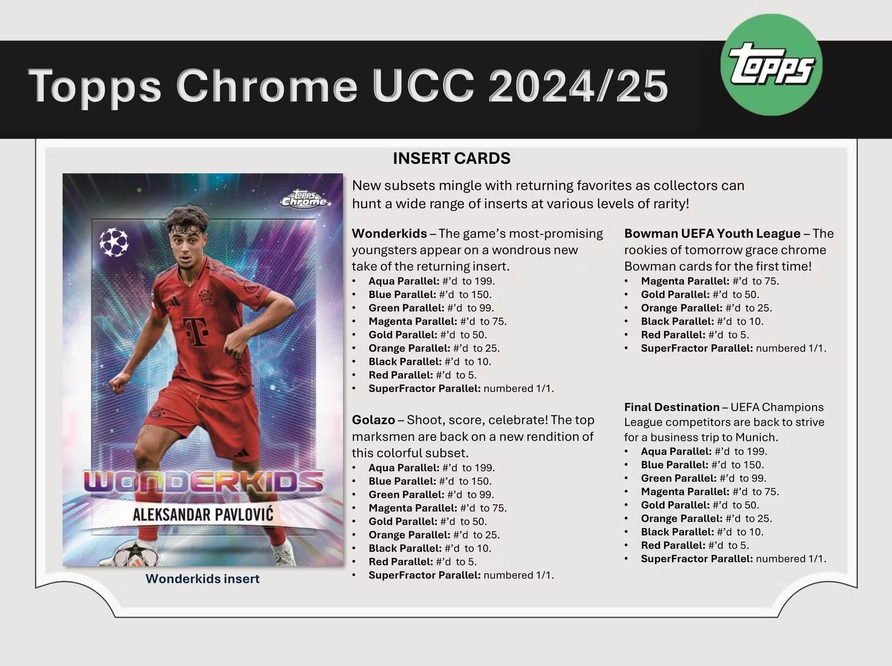2024-25 Topps Chrome UEFA Club Competitions Soccer Hobby Trading Cards