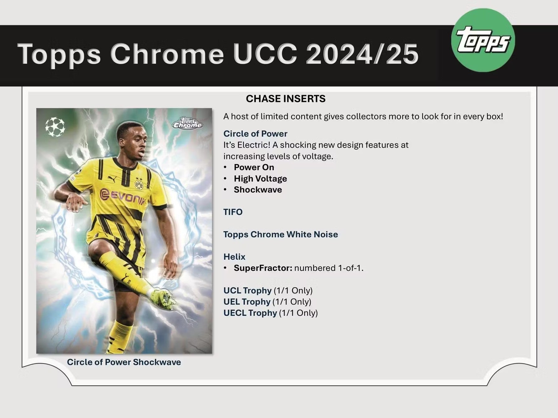 2024-25 Topps Chrome UEFA Club Competitions Soccer Jumbo Trading Cards