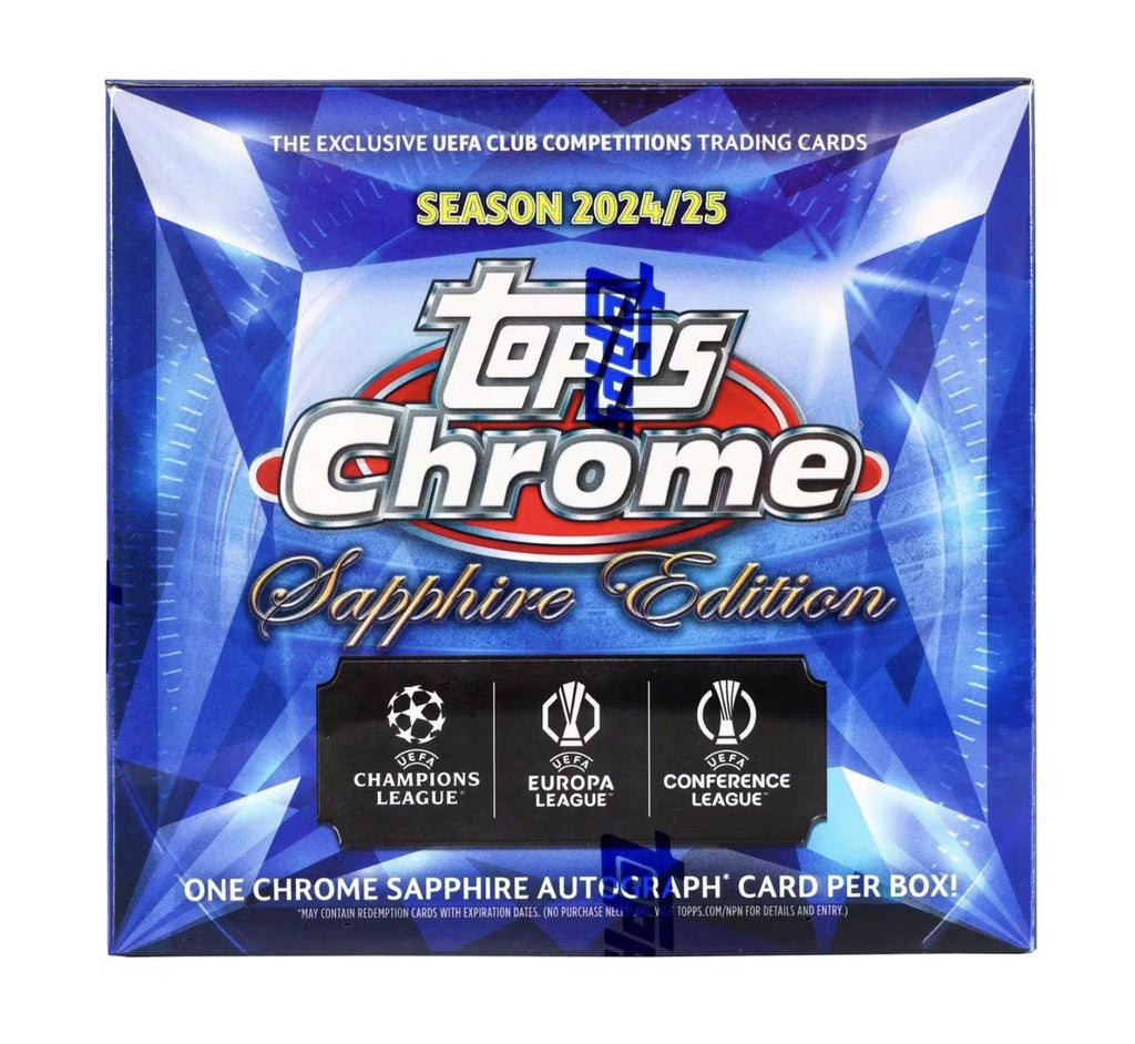 2024-25 Topps Chrome UEFA Club Competitions Soccer Sapphire Edition Trading Cards