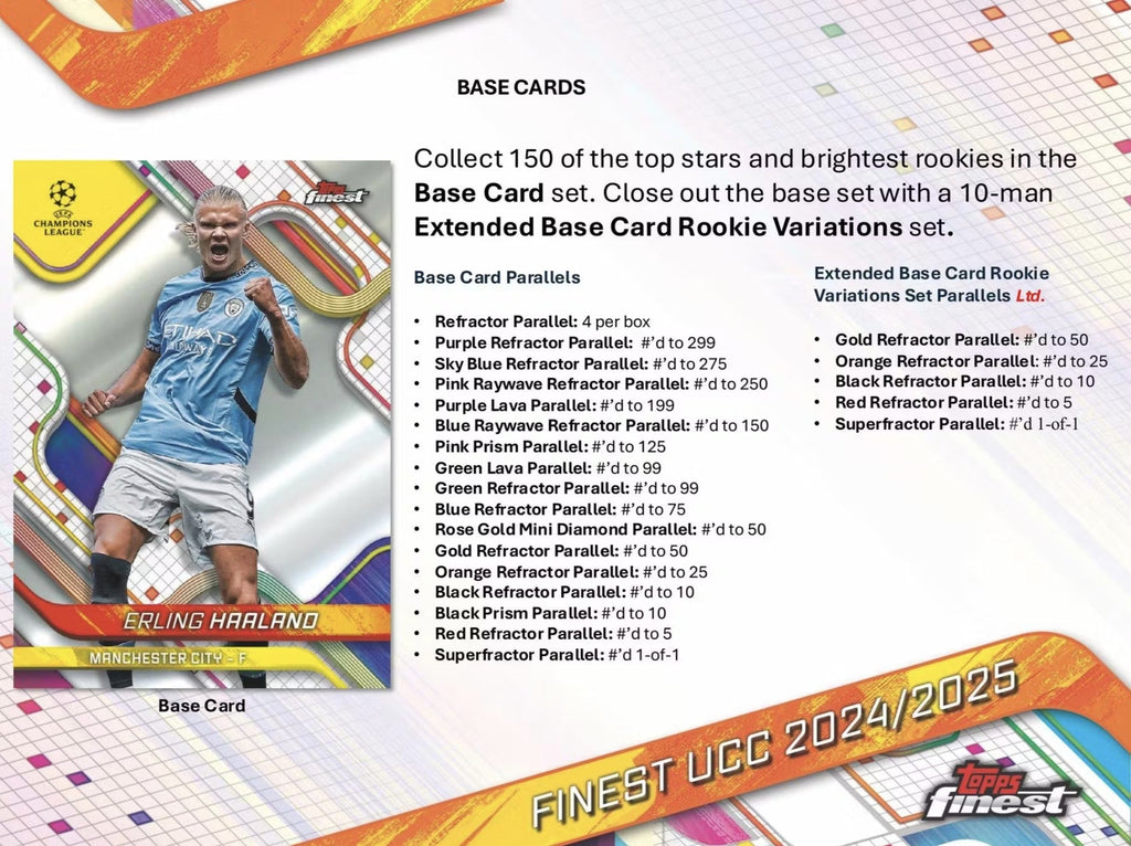 2024-25 Topps Finest UEFA Club Competitions Soccer Trading Cards