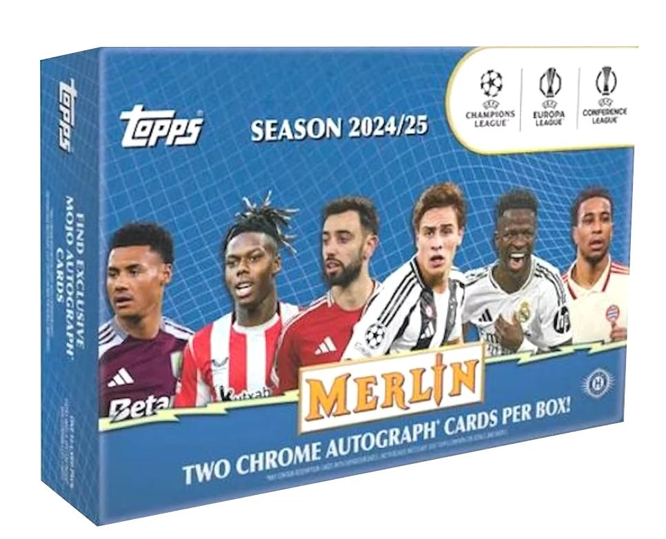 2024-25 Topps UEFA Club Competitions Merlin Chrome Soccer 6 Box Case (Ships Sealed Only)