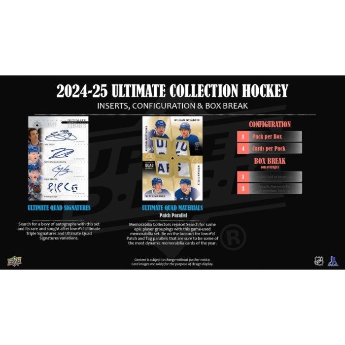 2024-25 Upper Deck Ultimate Collection Hockey Hobby Trading Cards