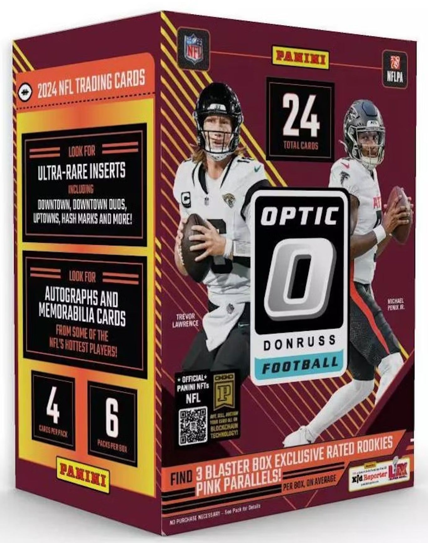 2024 Panini Donruss Optic Football Blaster Trading Cards Purple Shock LV