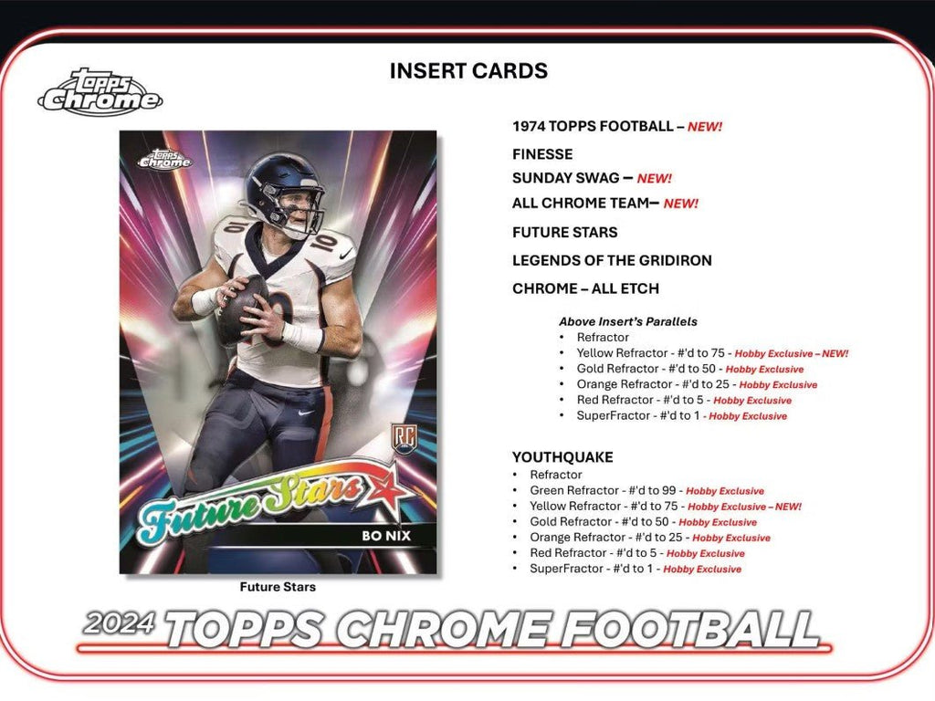 2024 Topps Chrome Football Hobby Trading Cards