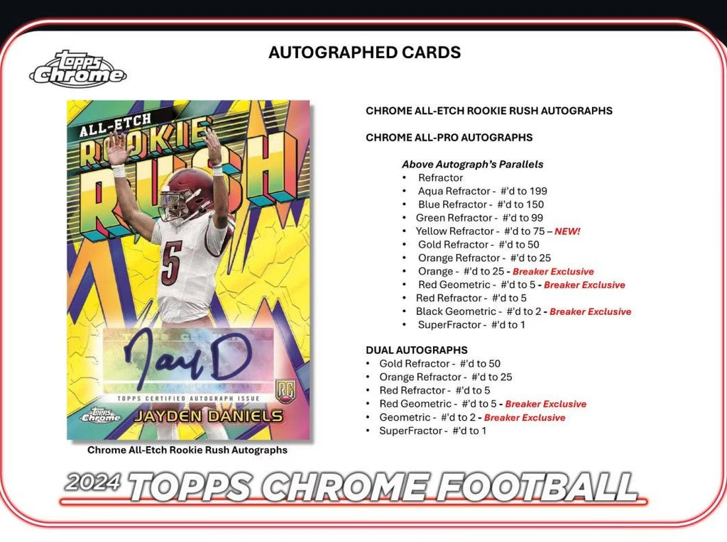 2024 Topps Chrome Football Hobby Trading Cards