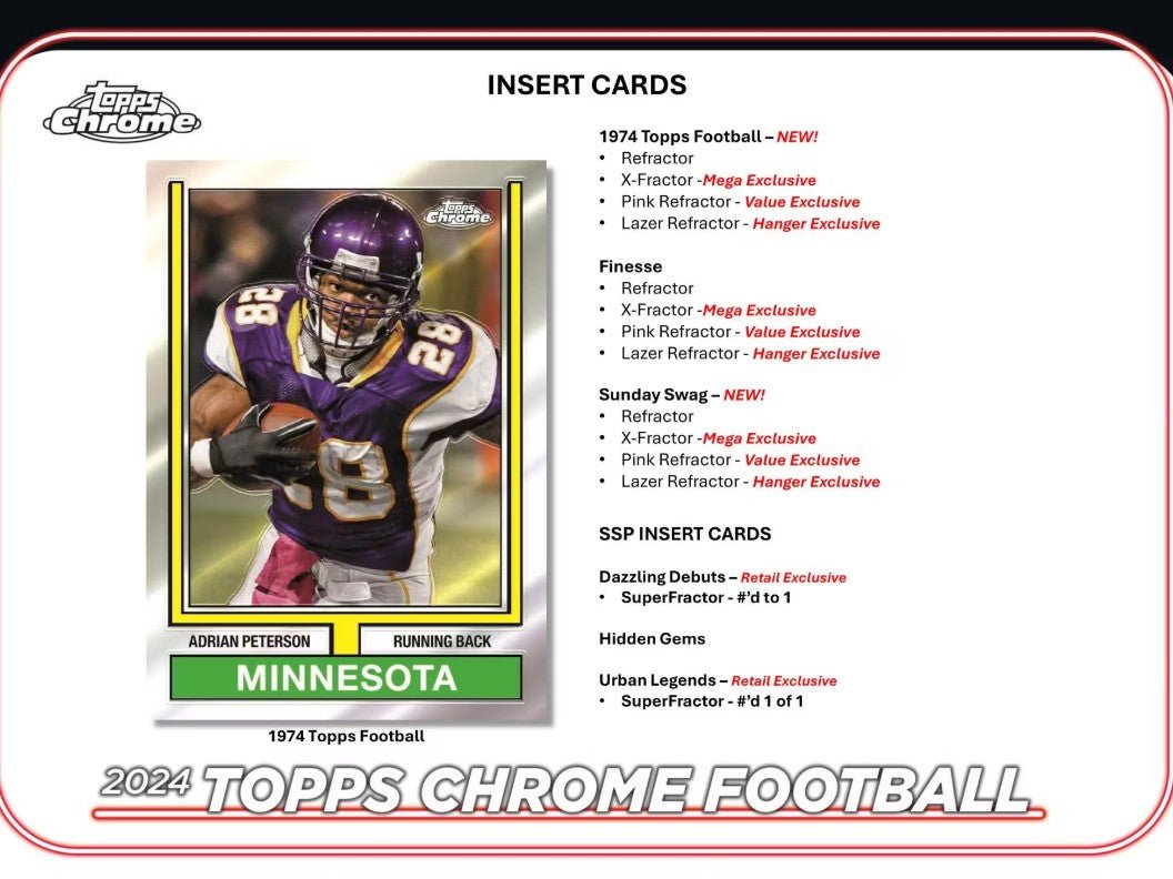 2024 Topps Chrome Football Mega Trading Cards