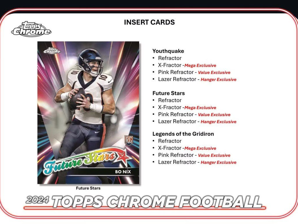 2024 Topps Chrome Football Mega Trading Cards