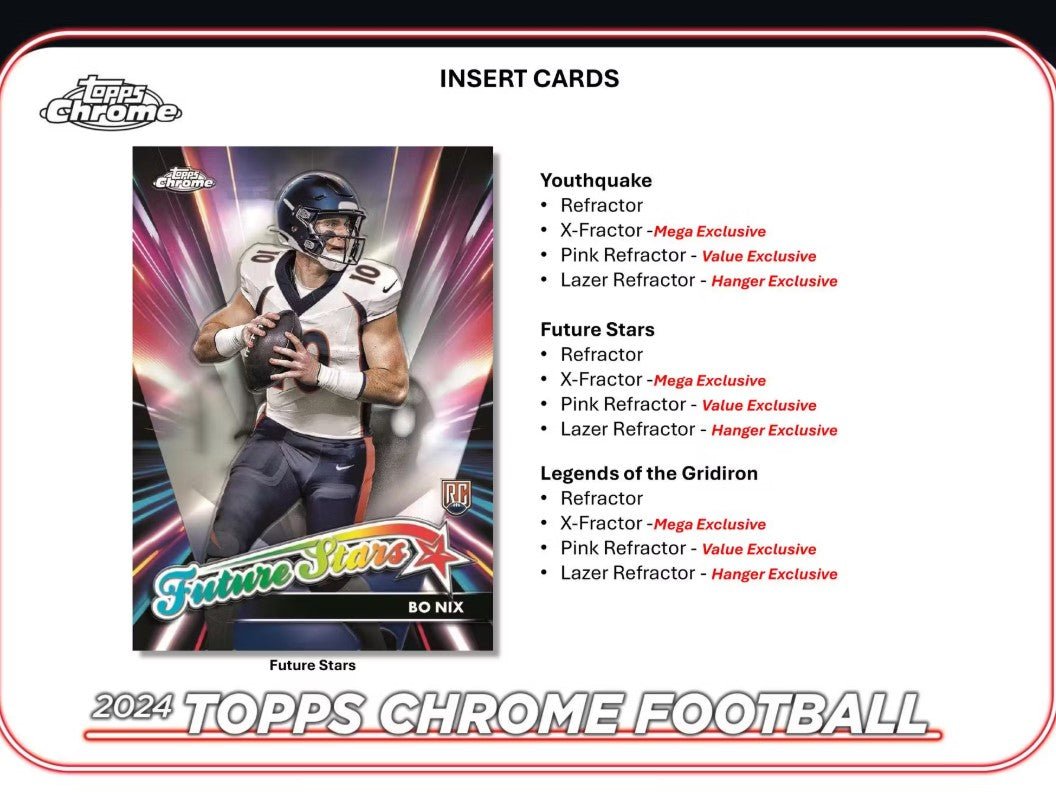 2024 Topps Chrome Football Mega Trading Cards