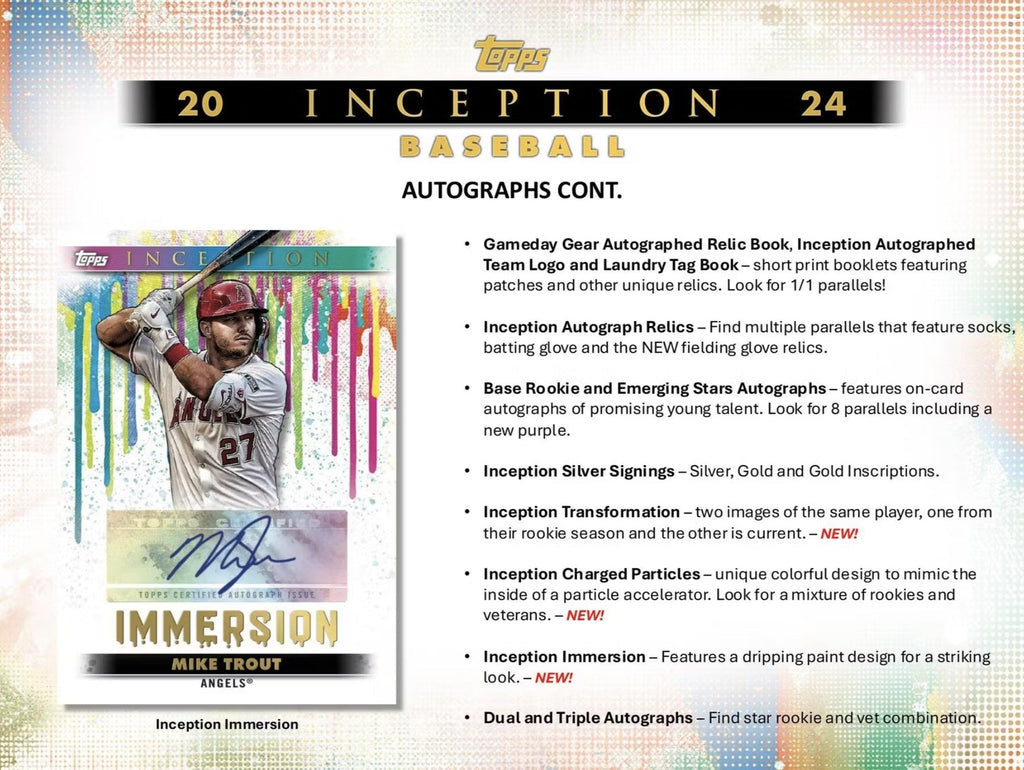 2024 Topps Inception Baseball Hobby Trading Cards
