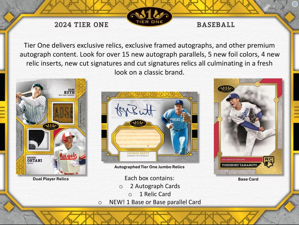 2024 Topps Tier One Baseball Hobby Trading Cards