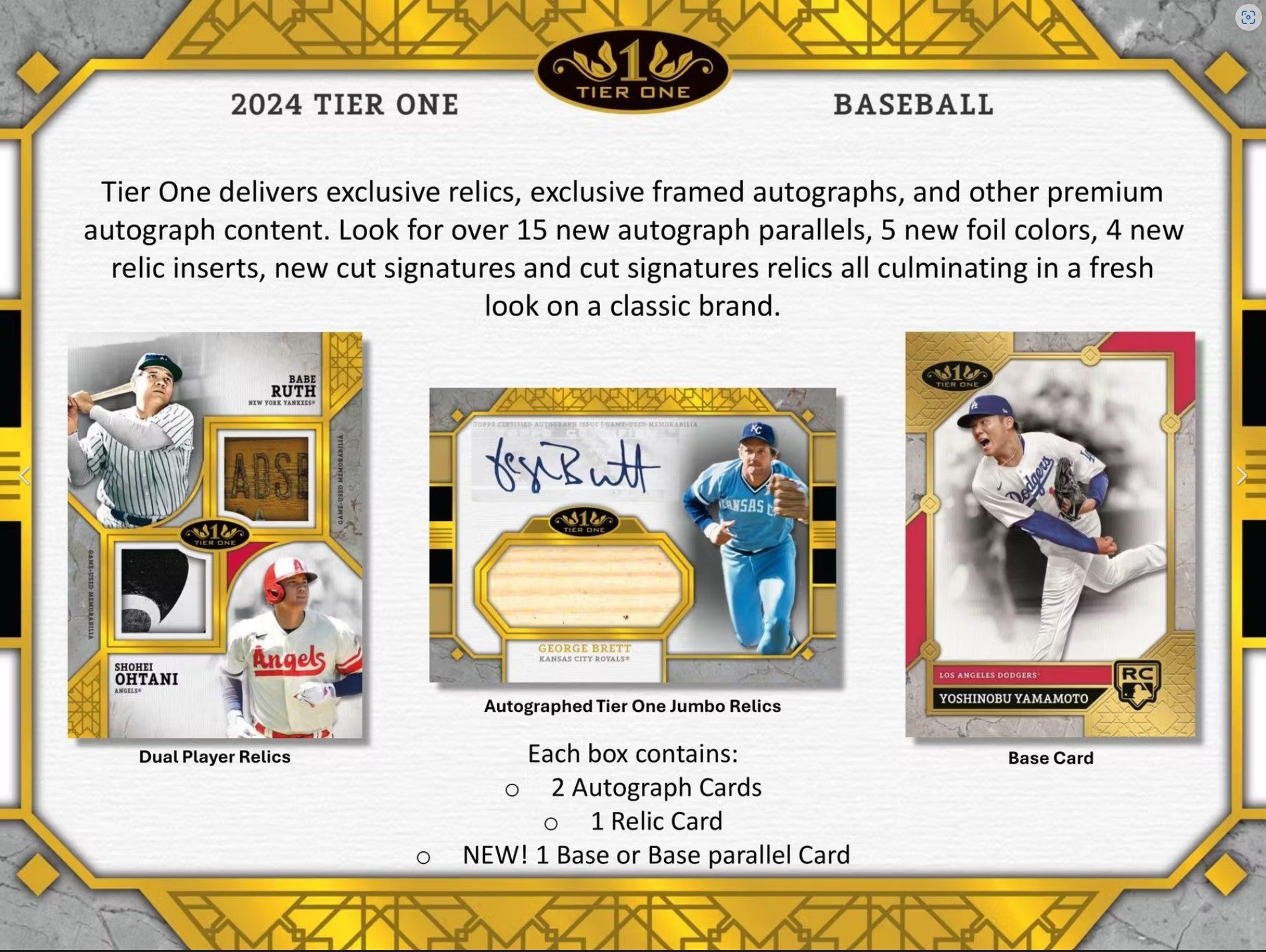 2024 Topps Tier One Baseball Hobby Trading Cards