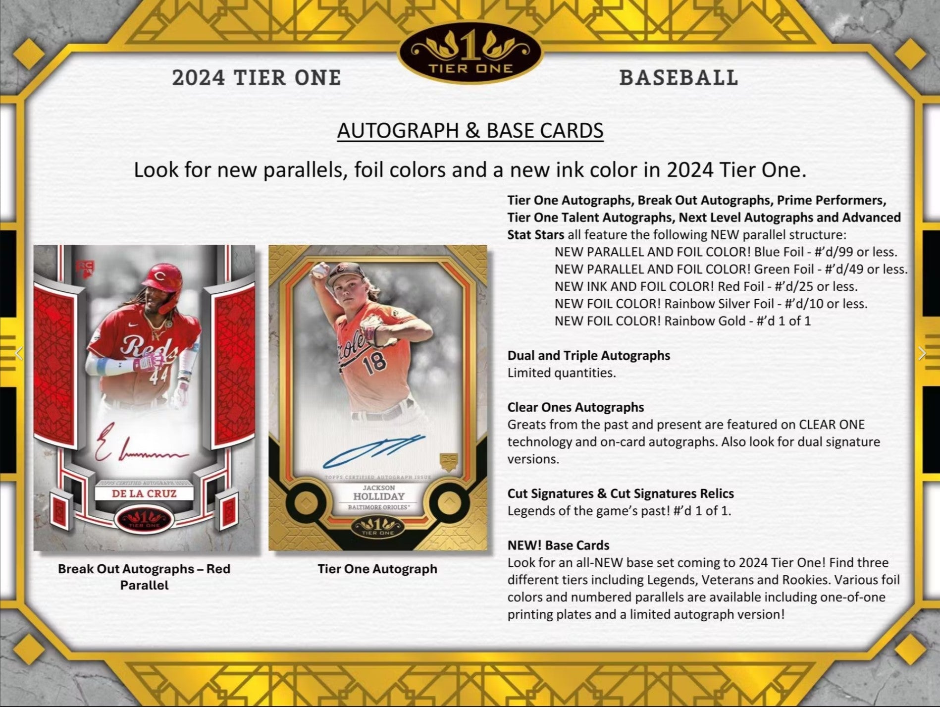 2024 Topps Tier One Baseball Hobby Trading Cards