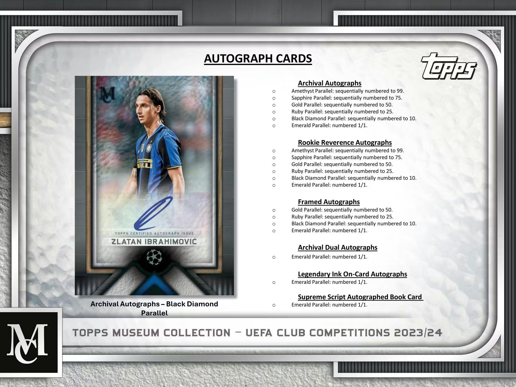 2023-24 Topps UEFA Club Competitions Museum Collection Soccer Hat Trick Hobby Trading Cards LV