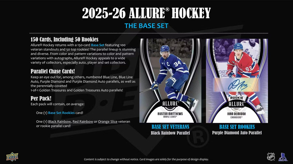 2025-26 Upper Deck Allure Hockey Hobby Trading Cards