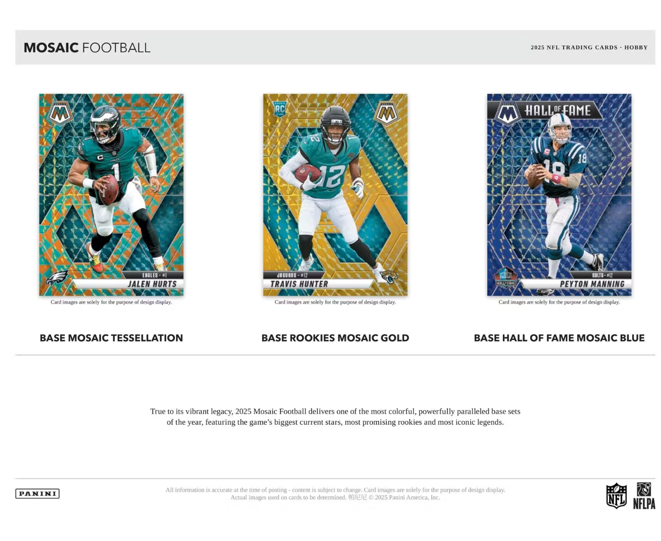 2025 Panini Mosaic Football Hobby Trading Cards