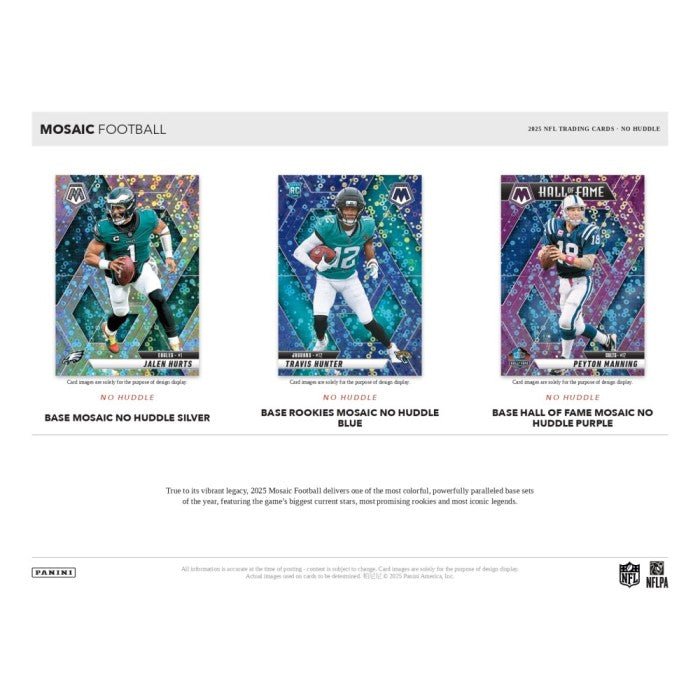 2025 Panini Mosaic Football No Huddle Trading Cards