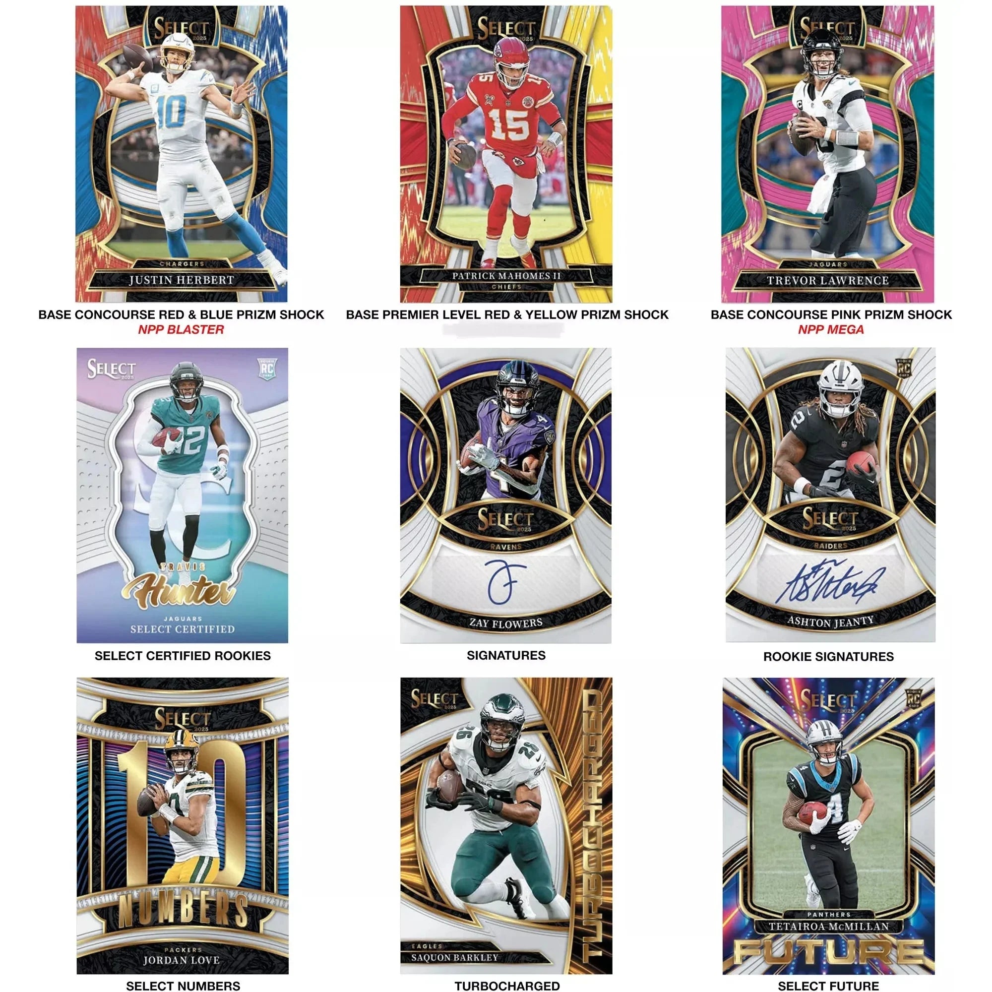 2025 Panini Select Football Mega Trading Cards Black Red Prizm