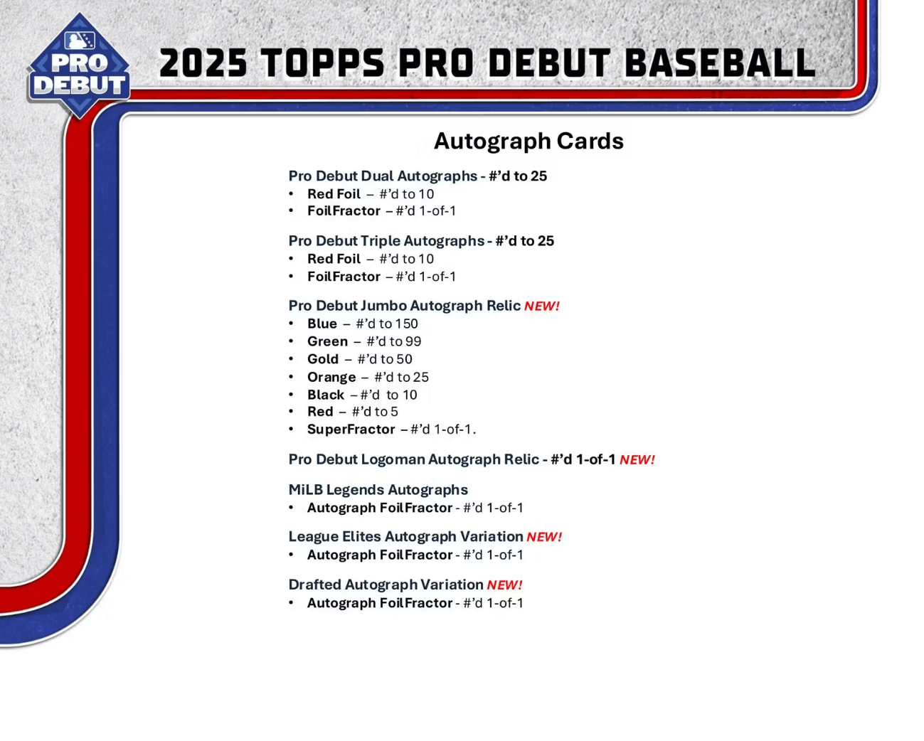 2025 Topps Pro Debut Baseball Hobby Jumbo Trading Cards