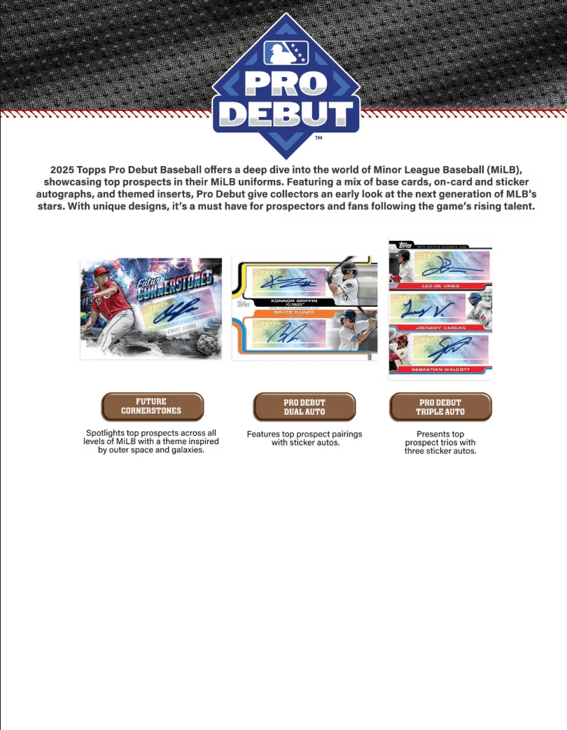 2025 Topps Pro Debut Baseball Hobby Jumbo Trading Cards