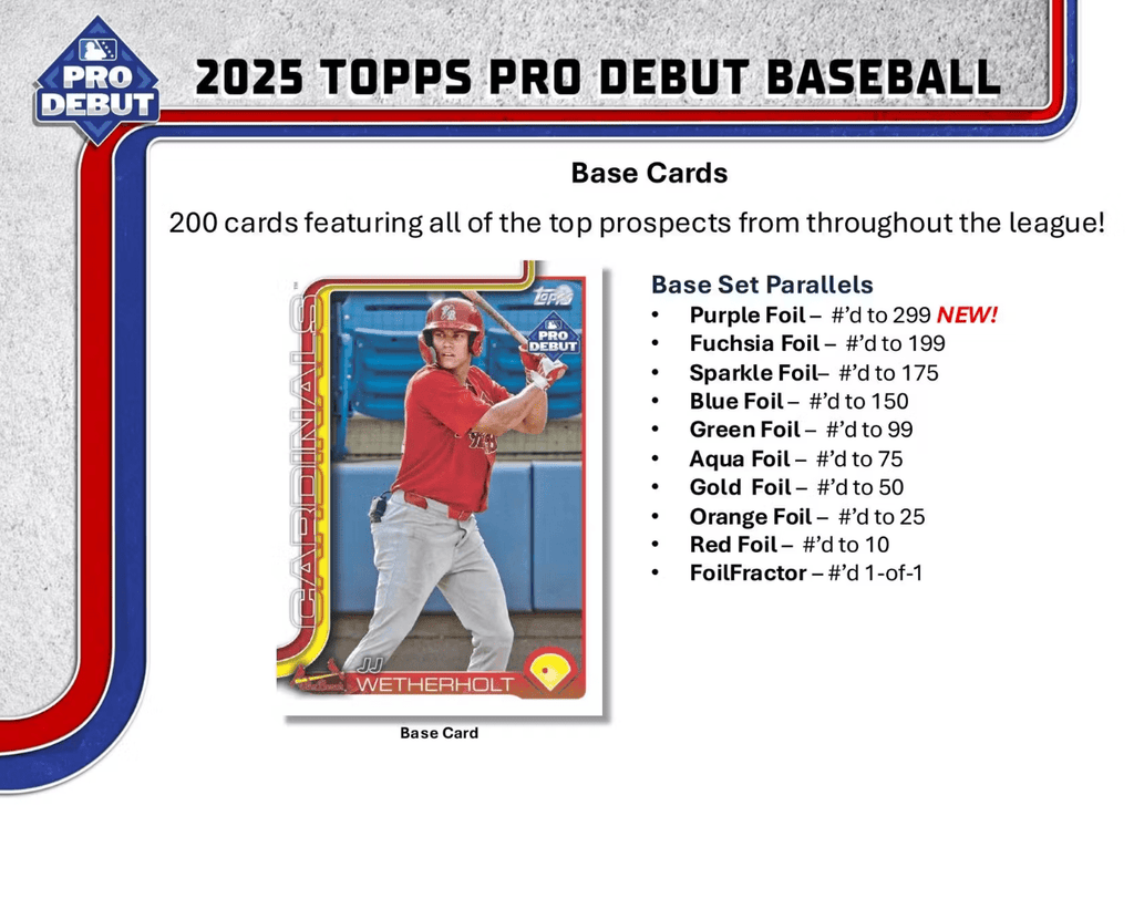 2025 Topps Pro Debut Baseball Hobby Jumbo Trading Cards