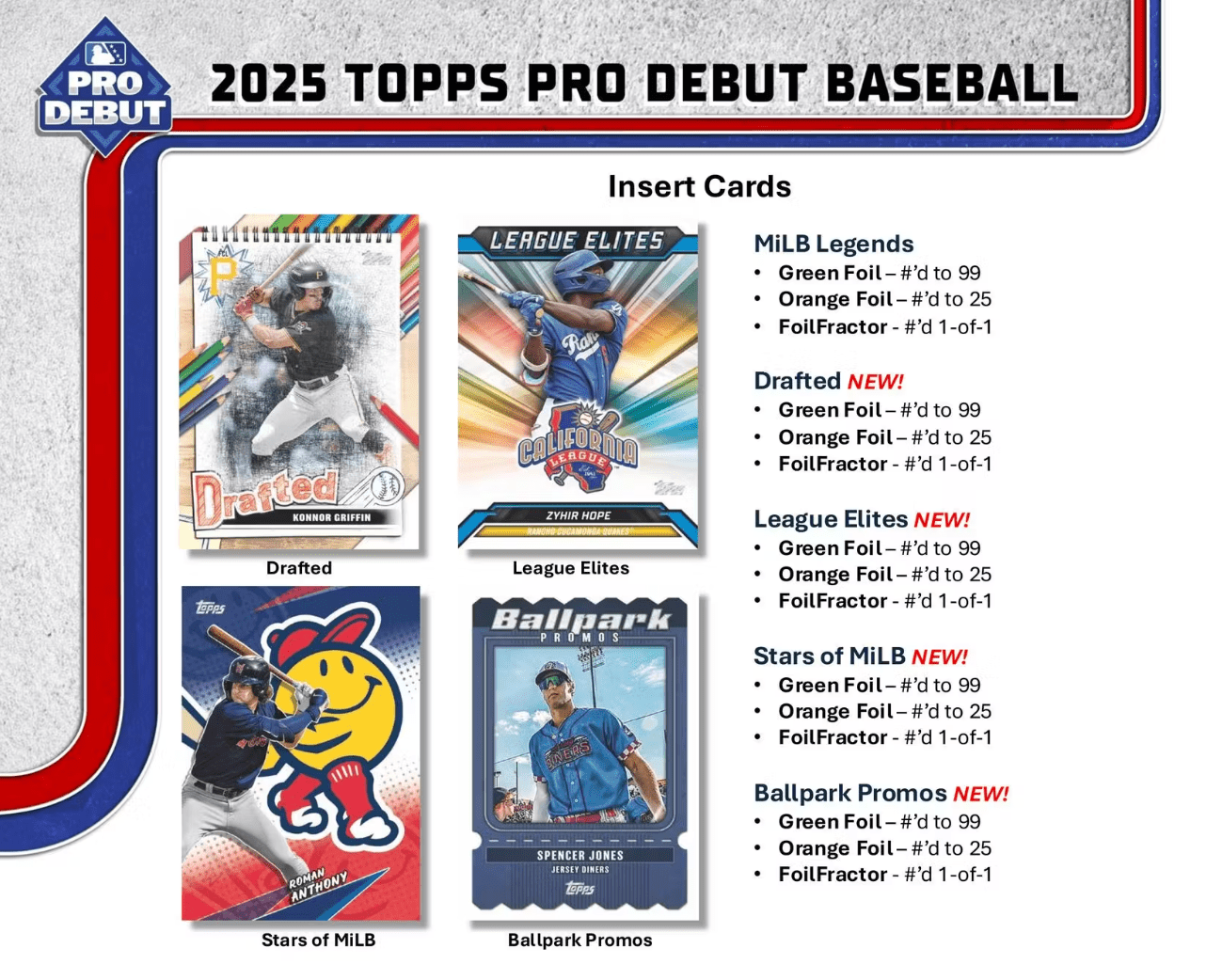 2025 Topps Pro Debut Baseball Hobby Jumbo Trading Cards